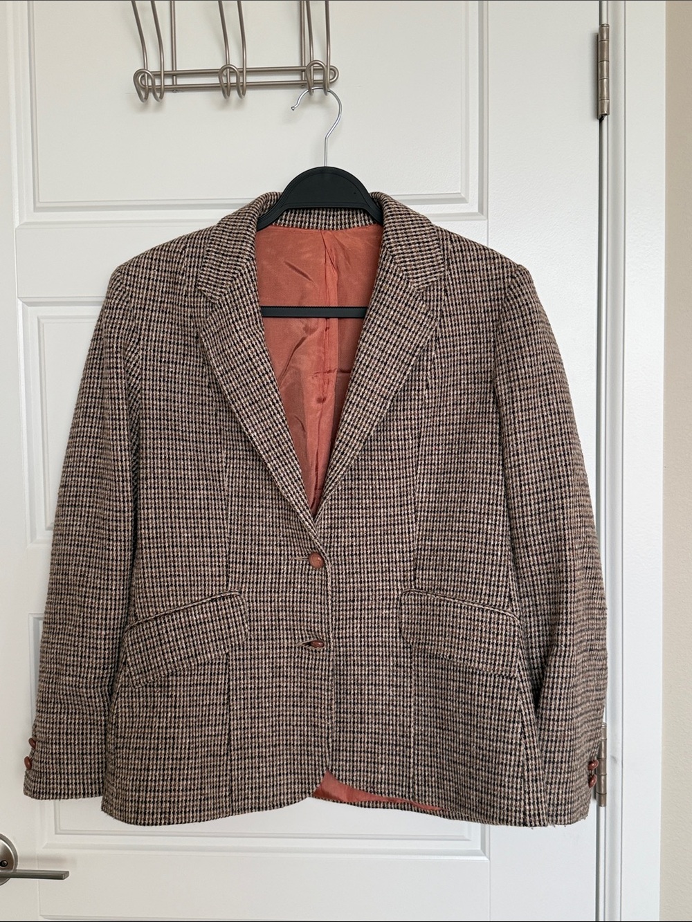 Women's Brown Houndstooth Blazer